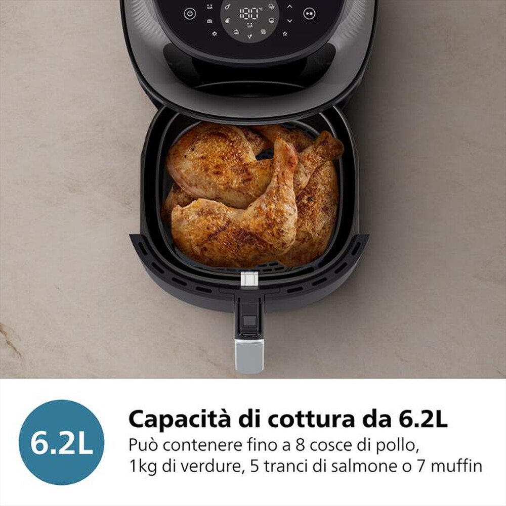 "PHILIPS - Friggitrice aria AIRFRYER SERIE 3000 6.2L NA332/00-Nero"