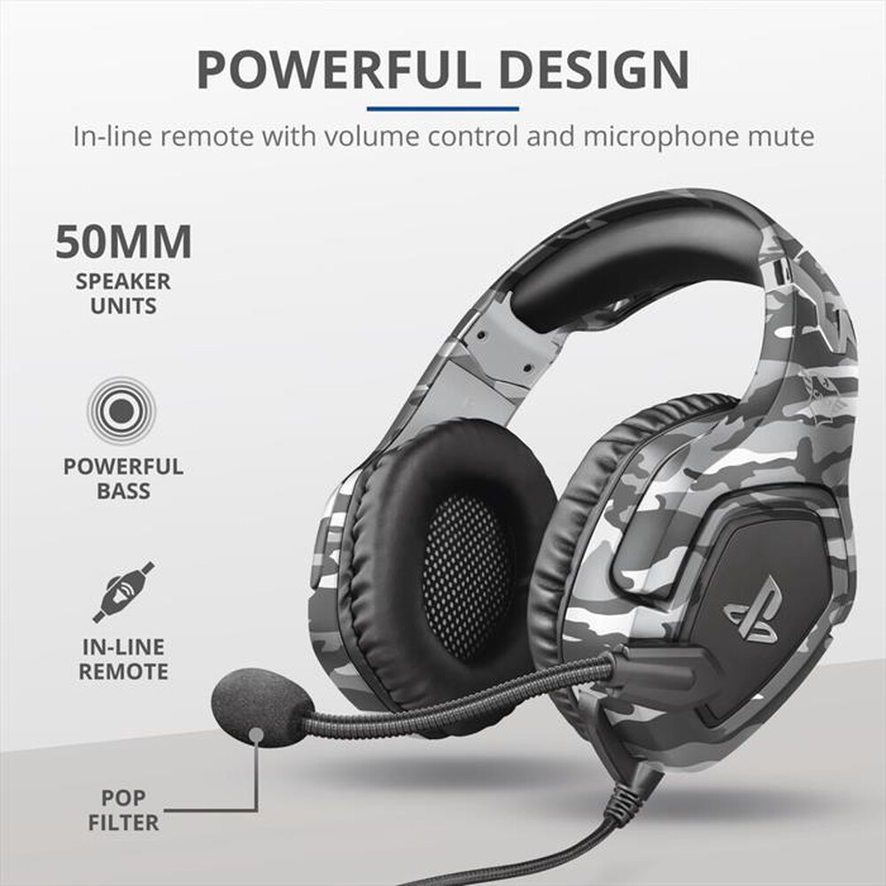 "TRUST - GXT 488 FORZE-G PS4 HEADSET-Grey Camouflage"