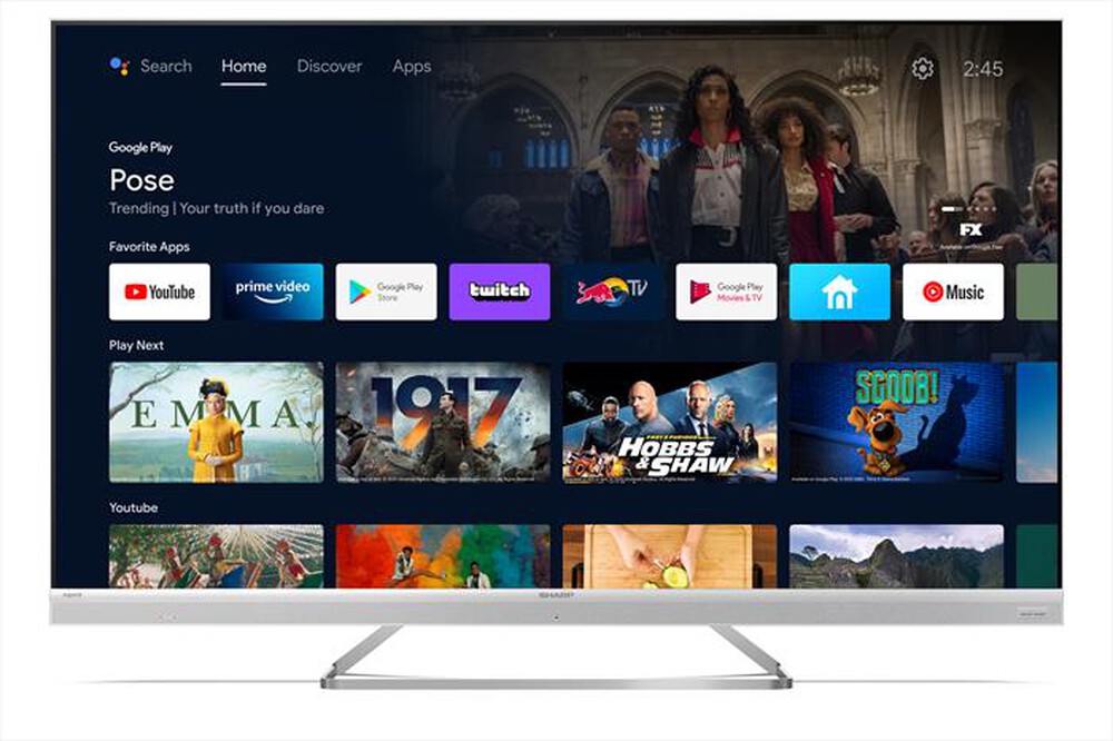 "SHARP - Smart TV Q-LED UHD 4K 55\" 55EQ4EA-SILVER"
