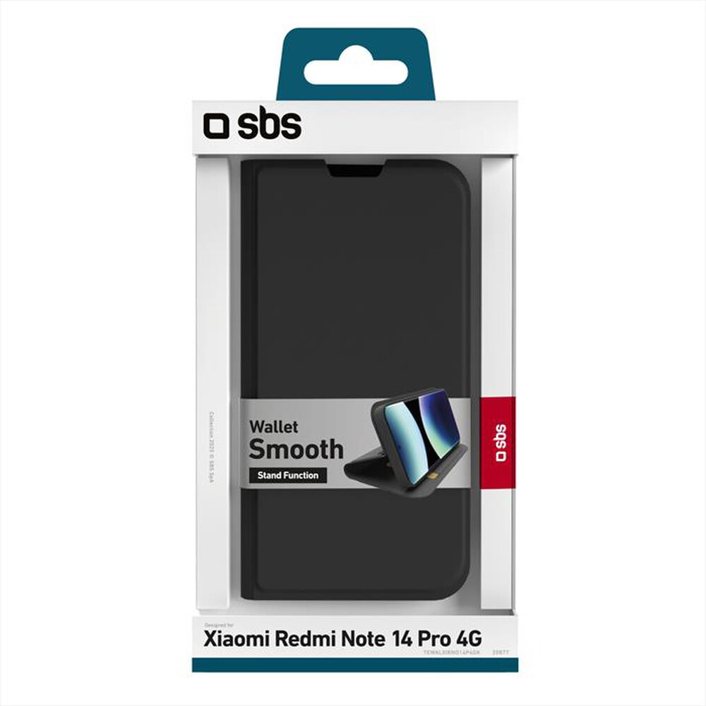 Immagine del prodotto SBS - Cover Wallet smooth x Xiaomi Redmi Note 14 Pro 4G-Nero