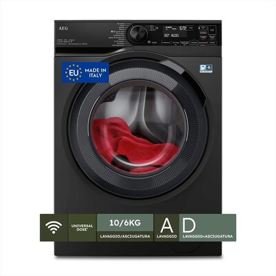 AEG - Lavasciuga LWR7BLACK 10/6 Kg Classe D-Nero