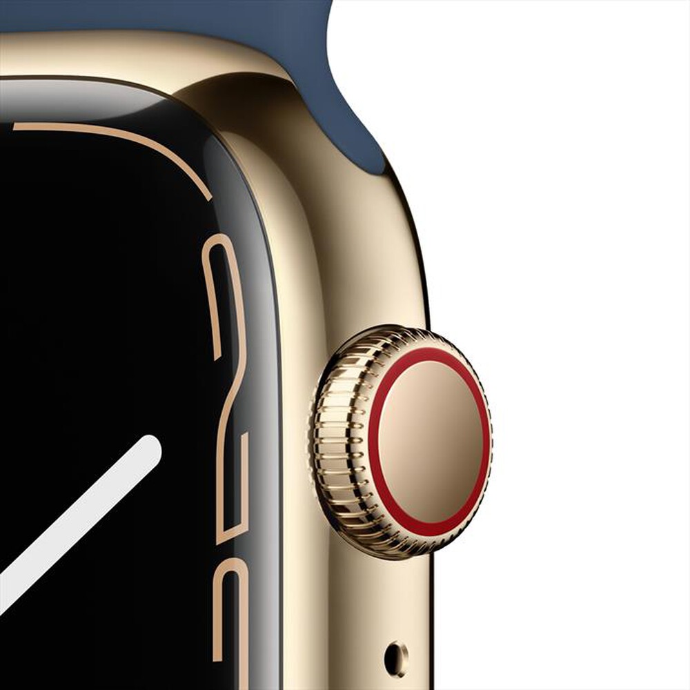 Immagine del prodotto APPLE - WATCH SERIES 7 GPS + CELLULAR 45MM IN ACCIAIO INOX-Oro Cinturino Sport Blu Abisso