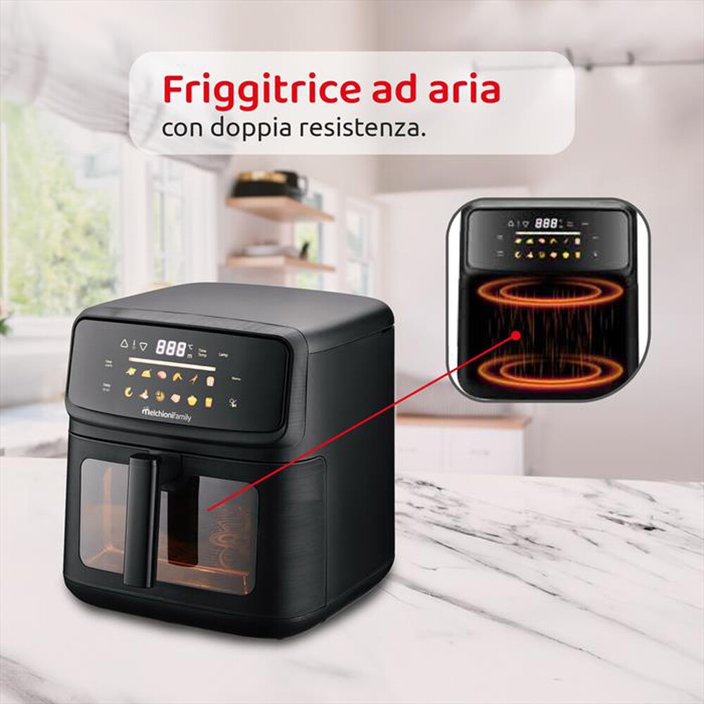 Immagine del prodotto MELCHIONI FAMILY - Friggitrice ad Aria 10L MARTINA-Nero / Plastica
