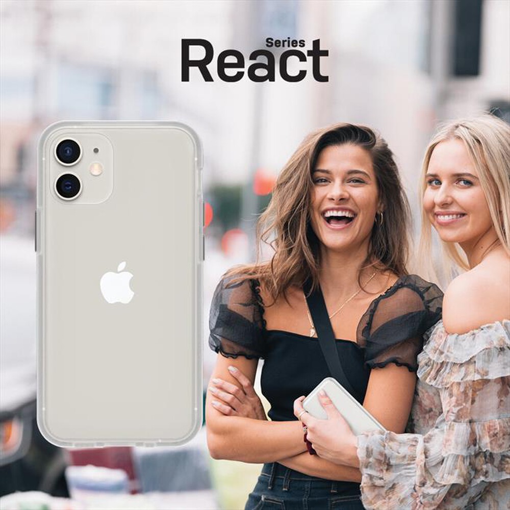 "OTTERBOX - REACT - CUSTODIA IPHONE 13 MINI/ 12 MINI - CLEAR-trasparente"