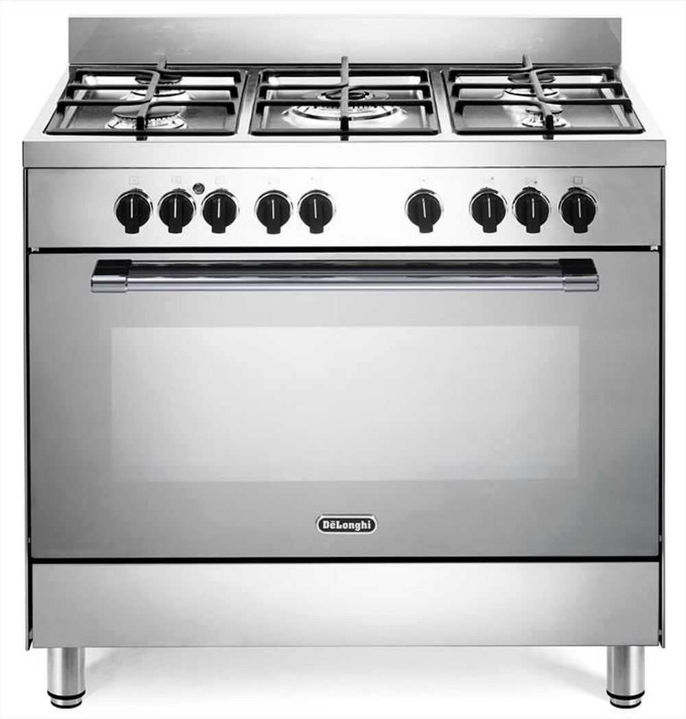 "DE LONGHI - Cucina a gas GEMMA 96 M ED Classe A-Acciaio lucido"