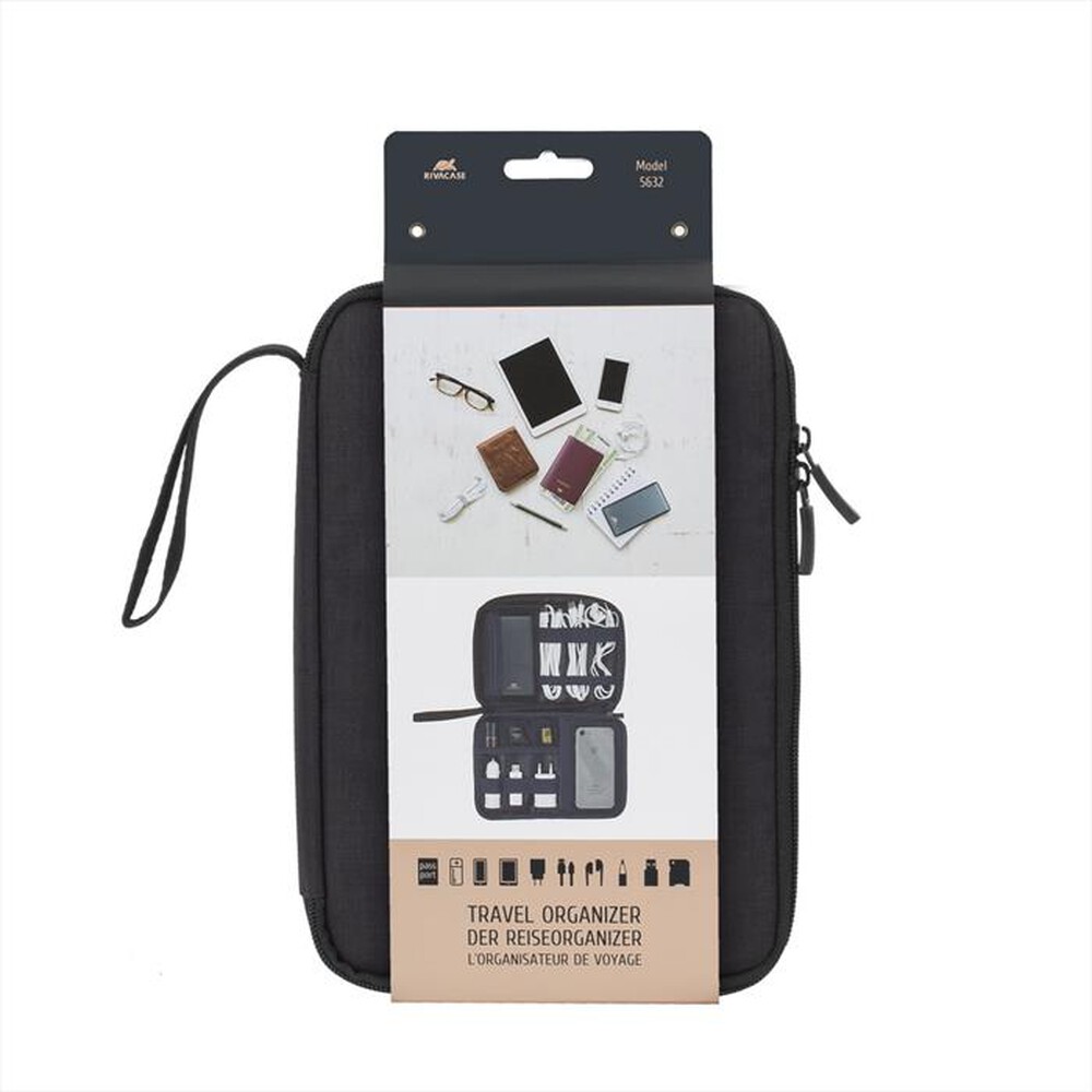 "RIVACASE - 5632 ORGANIZER DA VIAGGIO NERO-Nero"