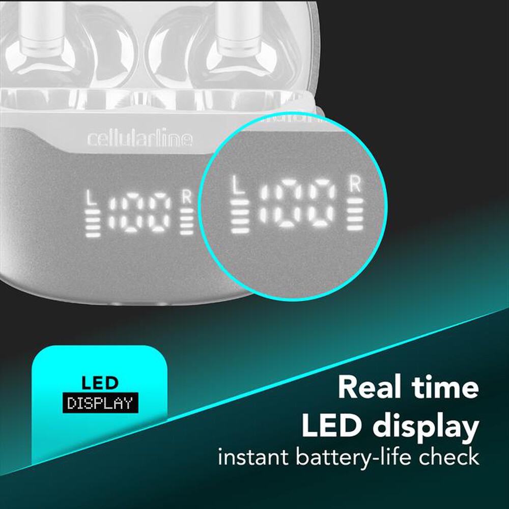 Immagine del prodotto CELLULARLINE - Auricolare bluetooth BTKEYPROTWSW-Bianco