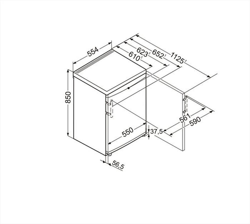 "LIEBHERR - Frigorifero tavolo TP 1410-22 Classe F 141lt-Bianco"
