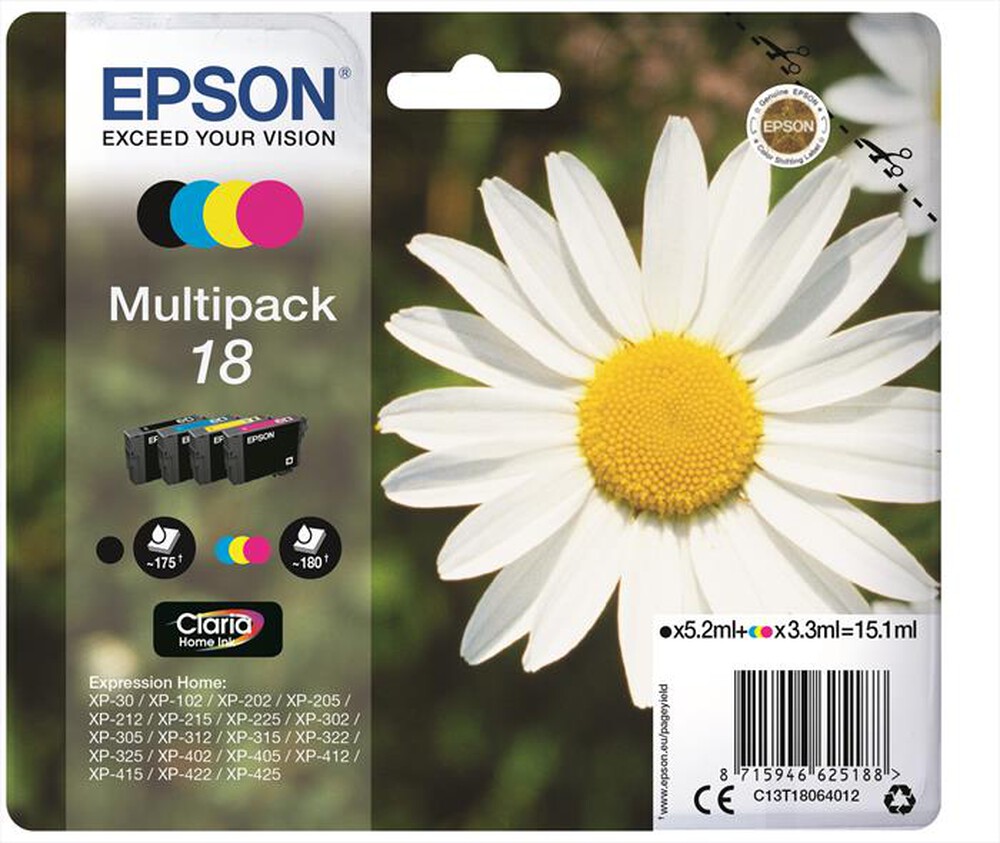 "EPSON - C13T18064022-Multipack 4 colori (NCMG)"