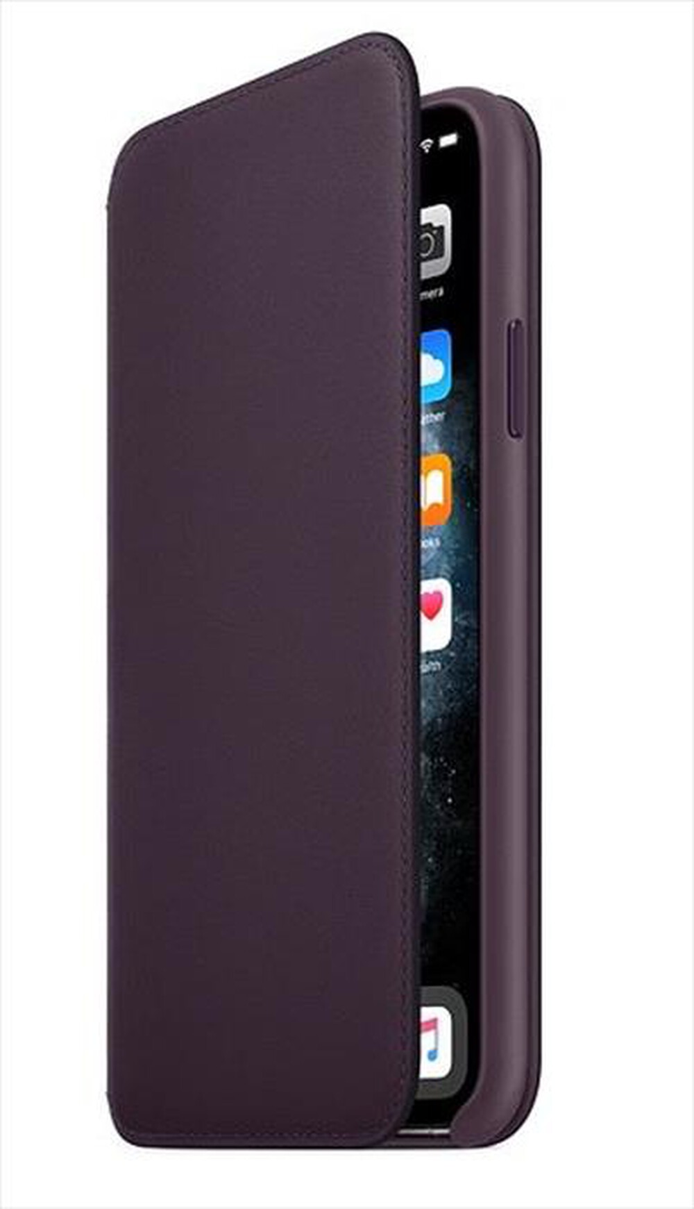 "APPLE - Custodia folio in pelle per iPhone 11 PRO MAX-Melanzana"