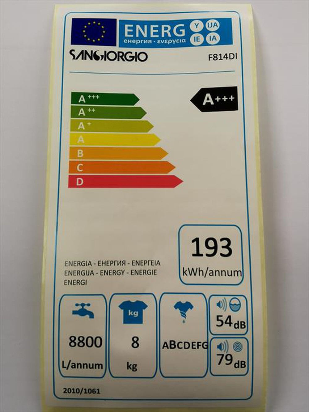 "SANGIORGIO - Lavatrice F814DI 8 Kg"
