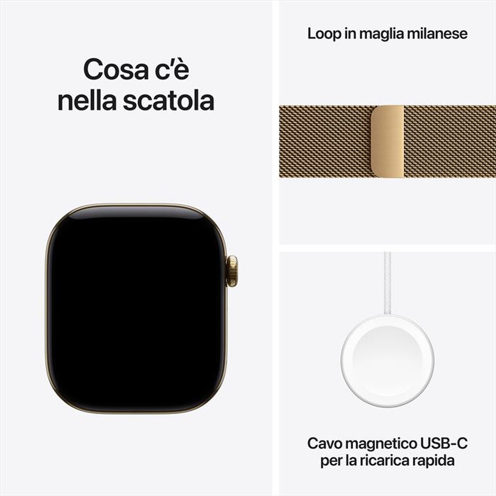Immagine del prodotto APPLE - Watch Series 12 GPS + Cellular 46mm Titanio Oro-Loop milanese Oro - M/L