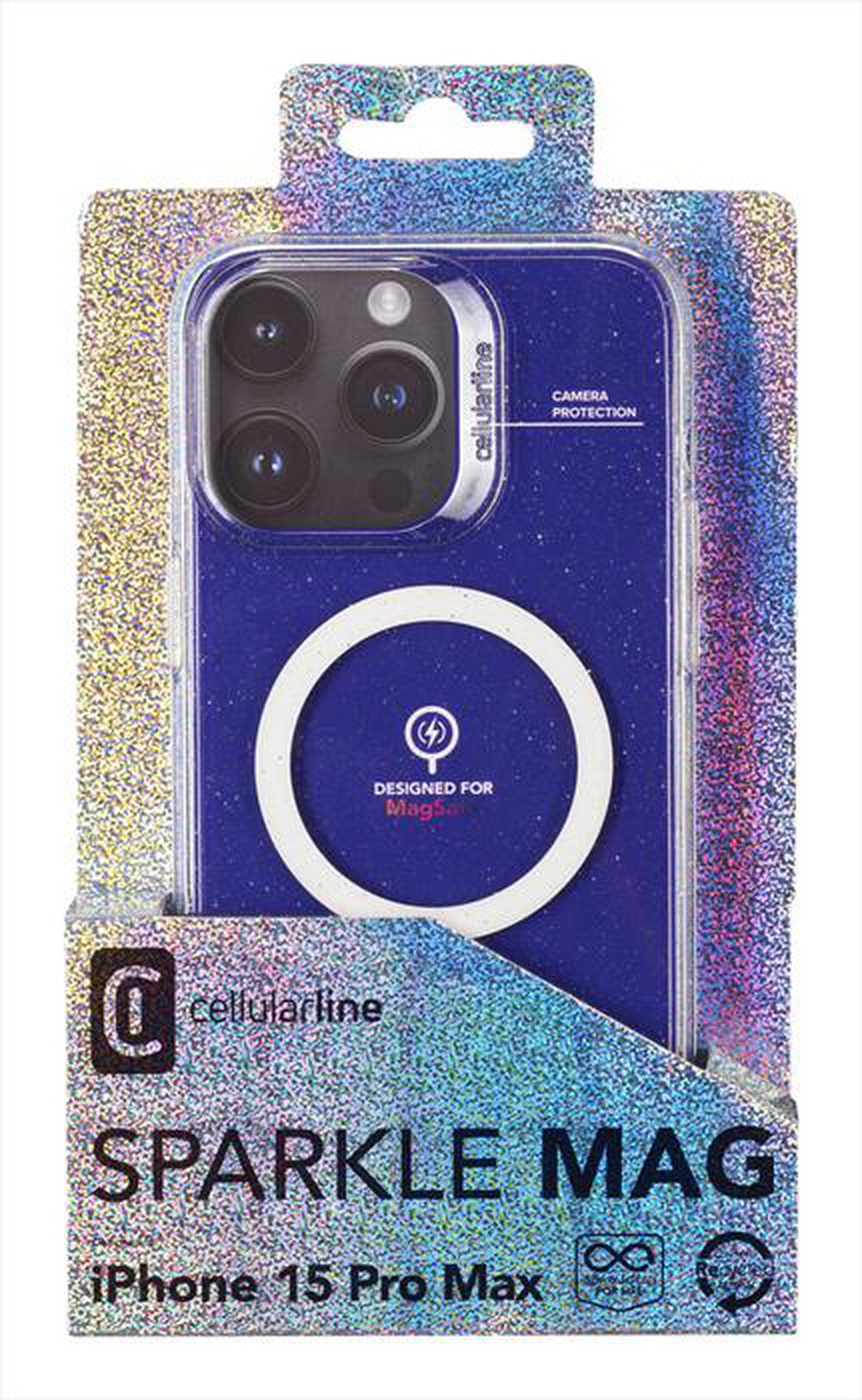 Immagine del prodotto CELLULARLINE - Cover SPARKLE MAG per iPhone 15 Pro Max-Transparent