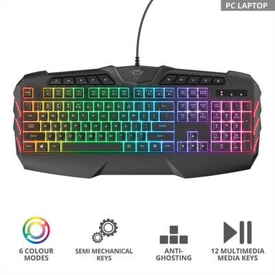 TRUST - GXT881 ODYSS SEMI-MECH KEYBOARD IT-Black RGB