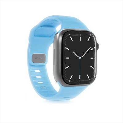 PURO - Cinturino GLOW in silicone per Apple Watch-Azzurro