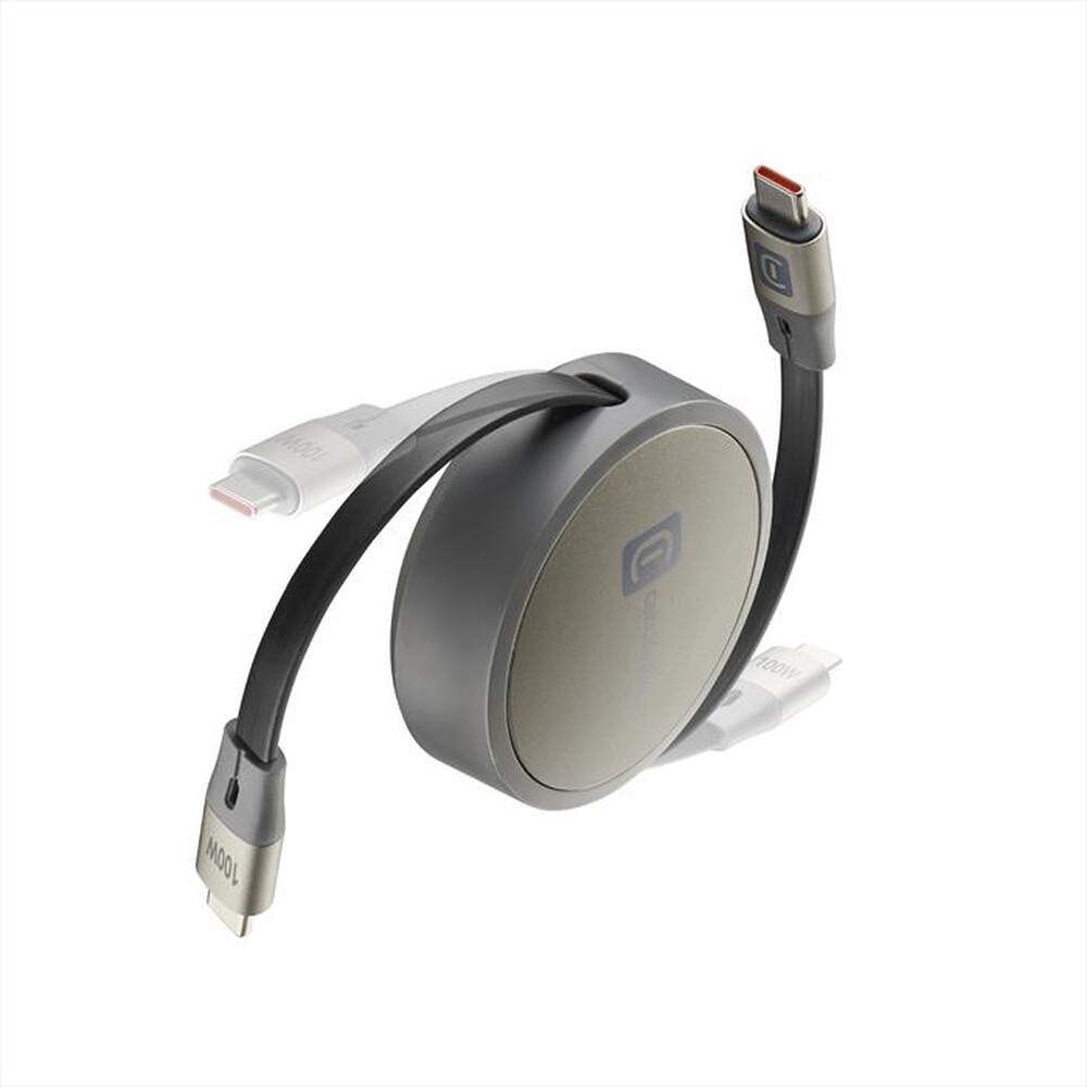 Immagine del prodotto CELLULARLINE - CAVO USB-C/USB-C RETRAIBILE-Grigio