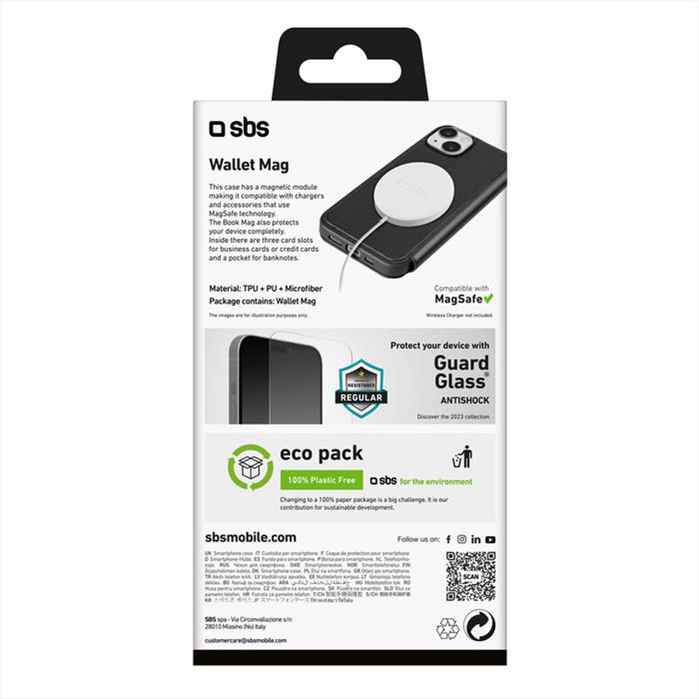 Immagine del prodotto SBS - Wallet Magsafe TEBKMAGSFIP1561K per iPhone 15-Nero