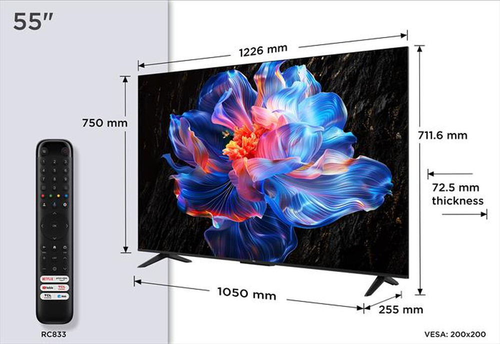 "TCL - Smart TV LED UHD 4K 55\" 55P69K-Nero"