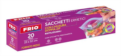 LAVATELLI - FRIO SACCHETTI CHIUSURA DOPPIA ZIP MEDI 23X32 CM