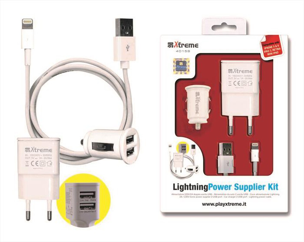 Immagine del prodotto XTREME - 40159 - Kit alimentazione USB rete fissa e auto