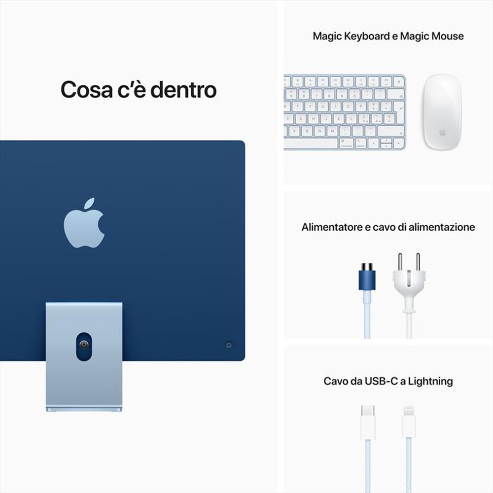"APPLE - iMac 24\" display Retina 4,5K M1 256 GPU 7CORE 2021-Blu"