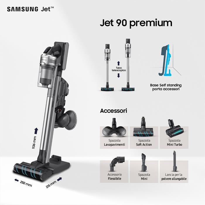 SAMSUNG - JET 90 PREMIUM VS20R9048T3/ET-Titan ChroMetal | Euronics