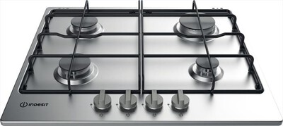 INDESIT - Piano cottura a gas THP 642 IX/I 59cm-Nero, Stainless steel