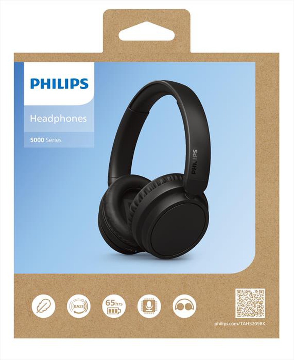 "PHILIPS - Cuffie a padiglione chiuso TAH5209BK/00-Black"