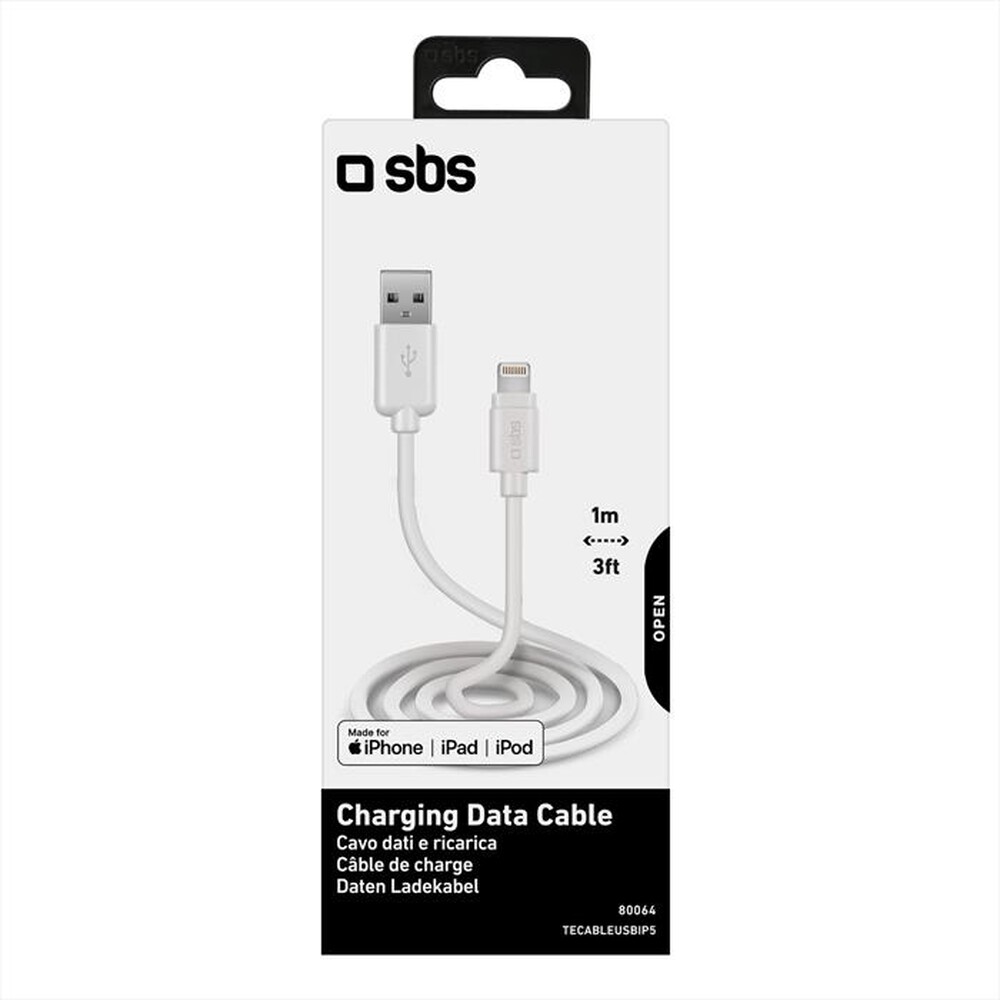 Immagine del prodotto SBS - Cavo ricarica e sincronizzazione per iPhone 5/5S/5-BIANCO