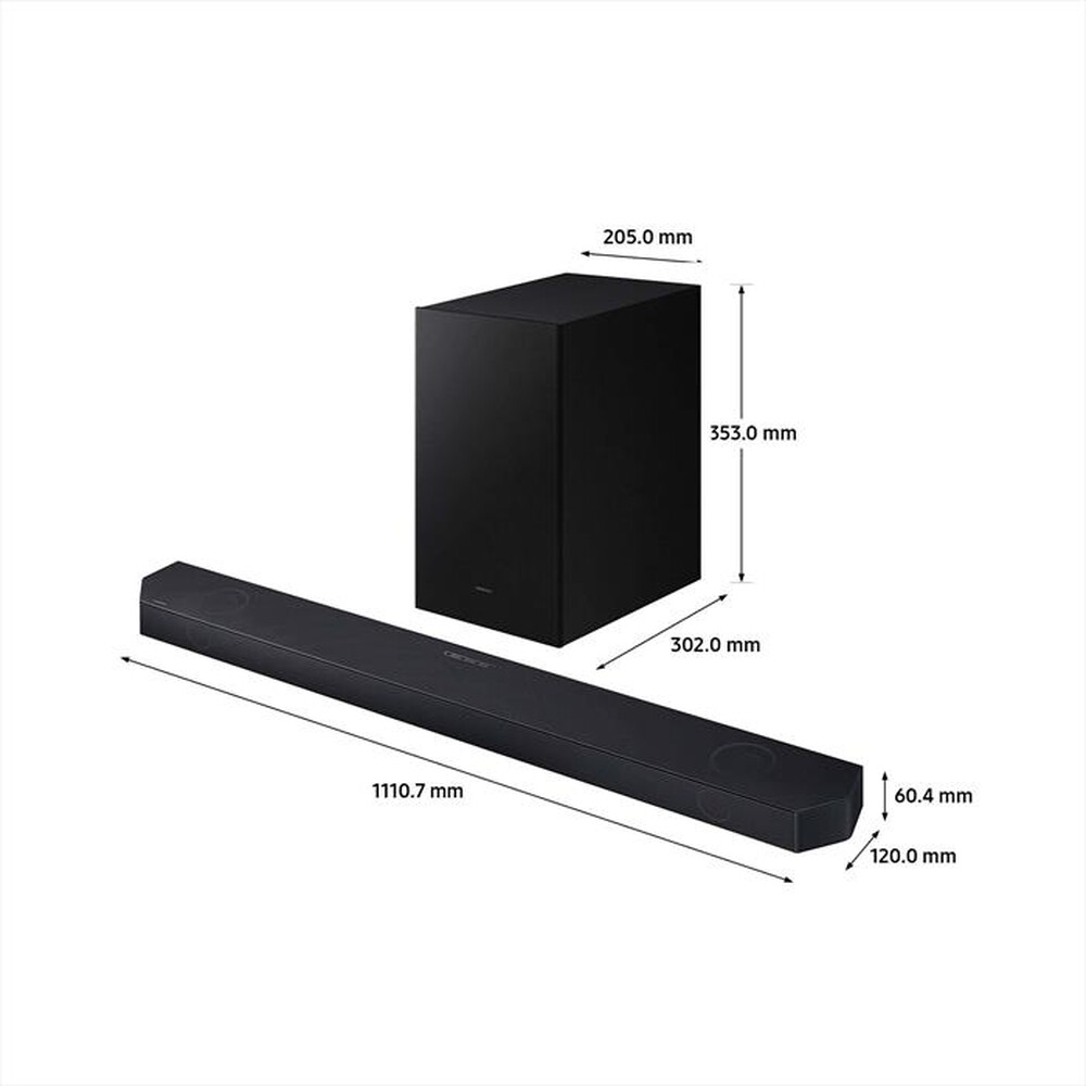 "SAMSUNG - Soundbar HW-Q700D/ZF, 3.1.2 CANALI, 320W, 2024-TITAN BLACK"