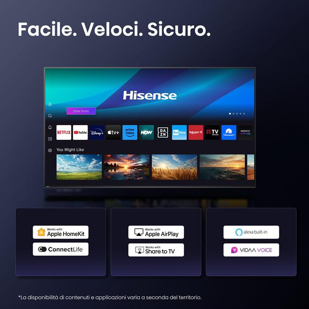 "HISENSE - Smart Tv Mini LED 55\" 4K Ultra HD 55U79Q 144Hz-NERO"