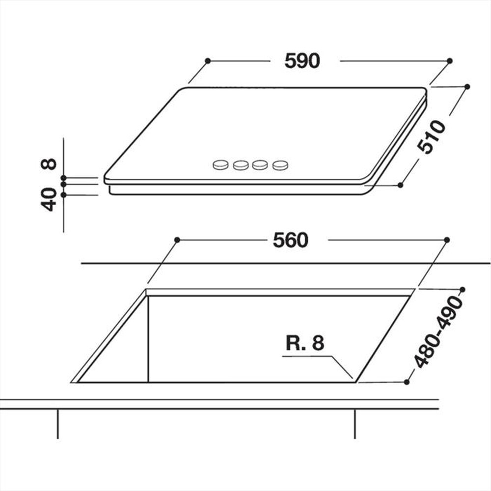 Immagine del prodotto WHIRLPOOL - Piano cottura a gas ELEMENTS GOA 6423/WH 59cm-Bianco