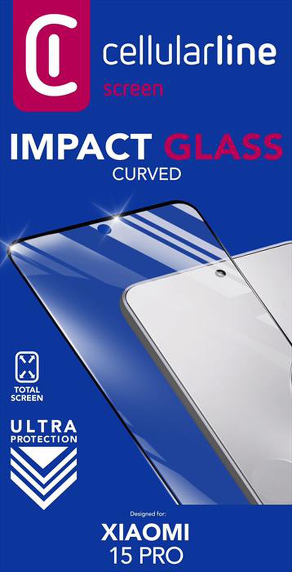 Immagine del prodotto CELLULARLINE - Pellicola IMPACT GLASS CURVED Xiaomi 15 Pro-Trasparente
