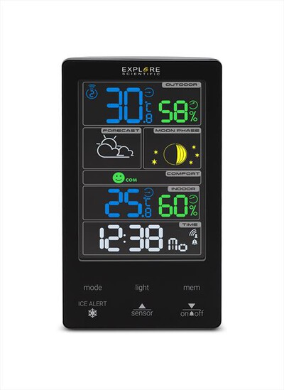 EXPLORE SCIENTIFIC - WSC4009 STAZIONE METEO CON DISPLAY TOUCH A C-Black