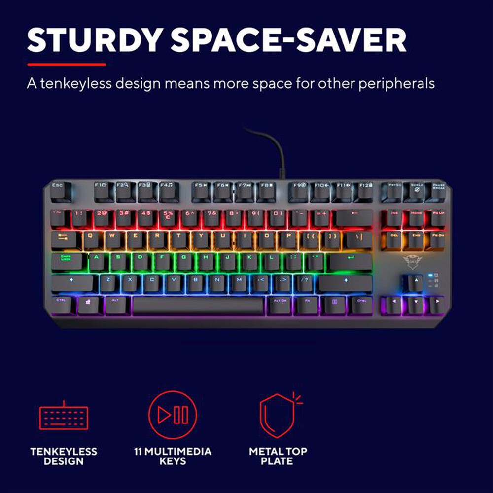 "TRUST - GXT834 CALLAZ TKL KEYBOARD IT-Black/RGB"
