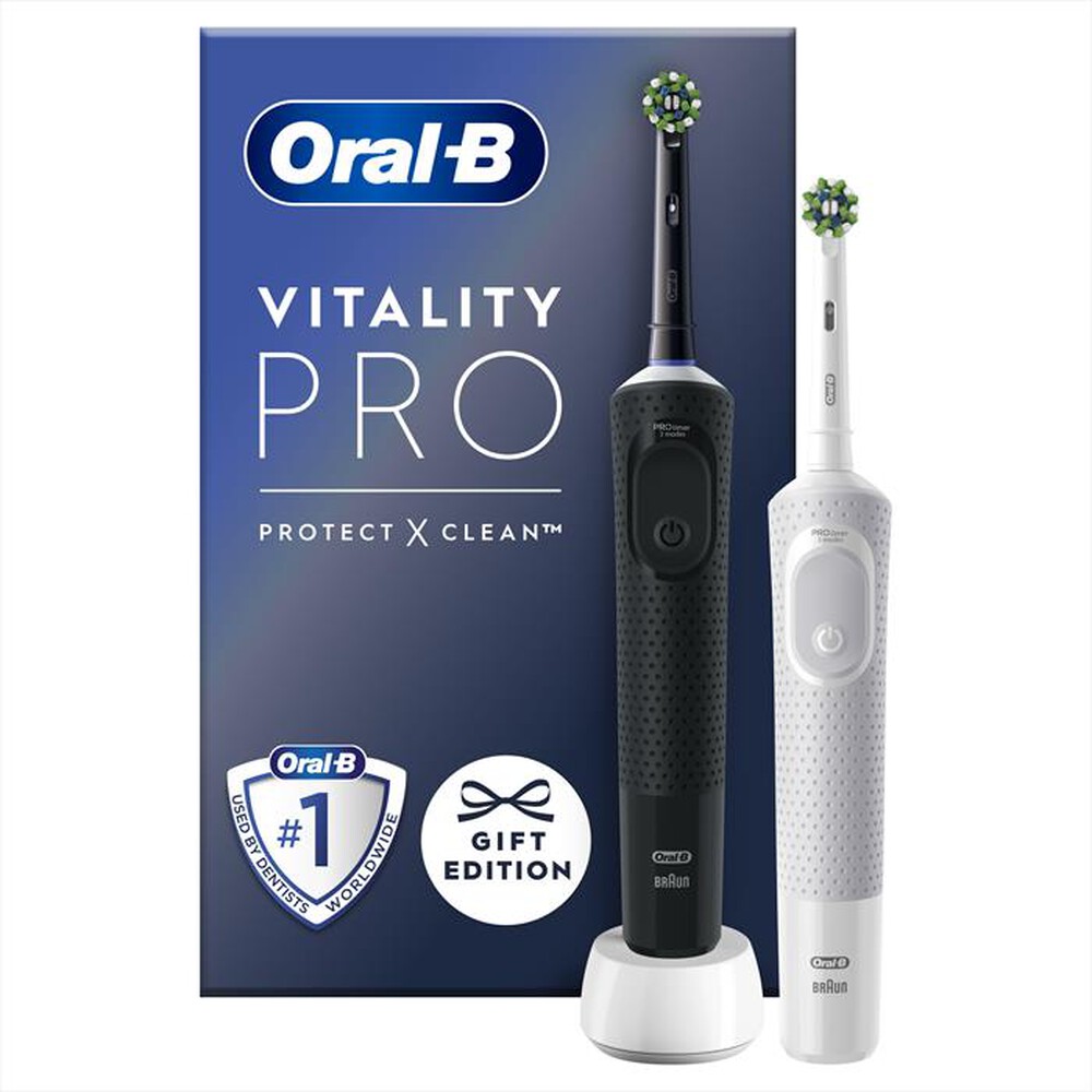 "ORAL-B - Spazzolino elettrico ricaricabile VITALITY PRO BIA-Bianco e Nero"