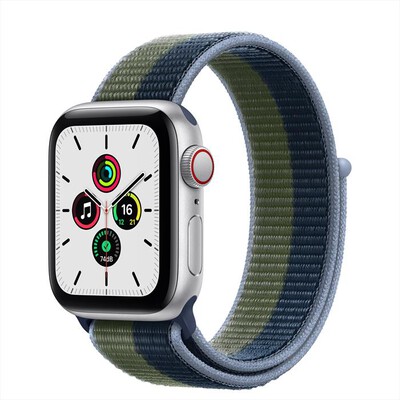 APPLE - Watch SE GPS+Cellular 40mm Alluminio Argento-Sport LoopAzzurro/VerdeMuschio