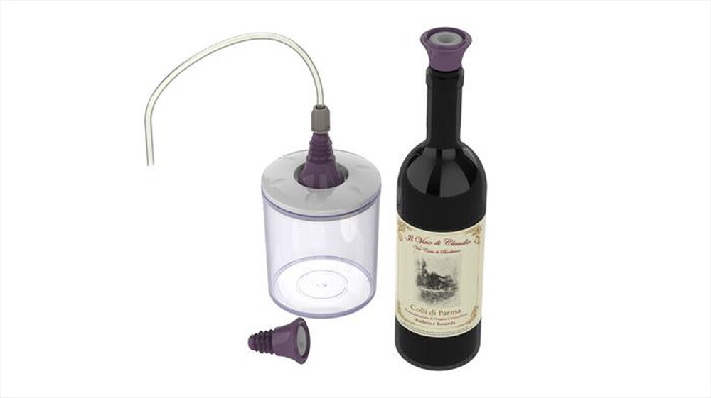 "MAGIC VAC - SET NR 3 CONTENITORI CON TAPPO BOTTIGLIA INCLUSO-trasparente"