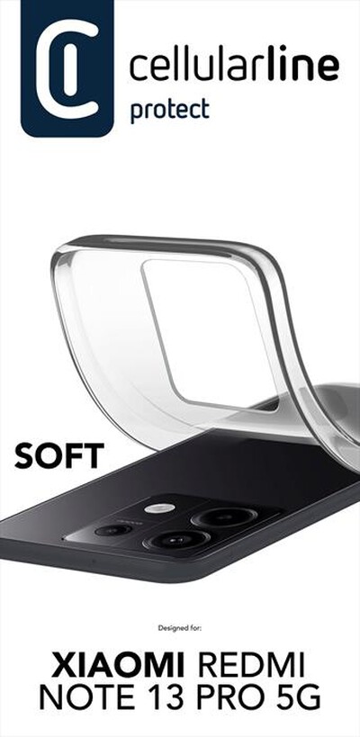 CELLULARLINE - Custodia Back SOFTXIAREN13PT Redmi Note 13 Pro 5G-Trasparente