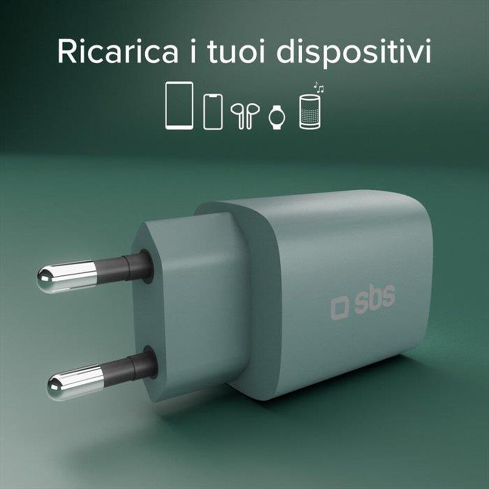 Immagine del prodotto SBS - Caricabatterie da parete 30W TETRGANLCD1USB1C30A-Verde
