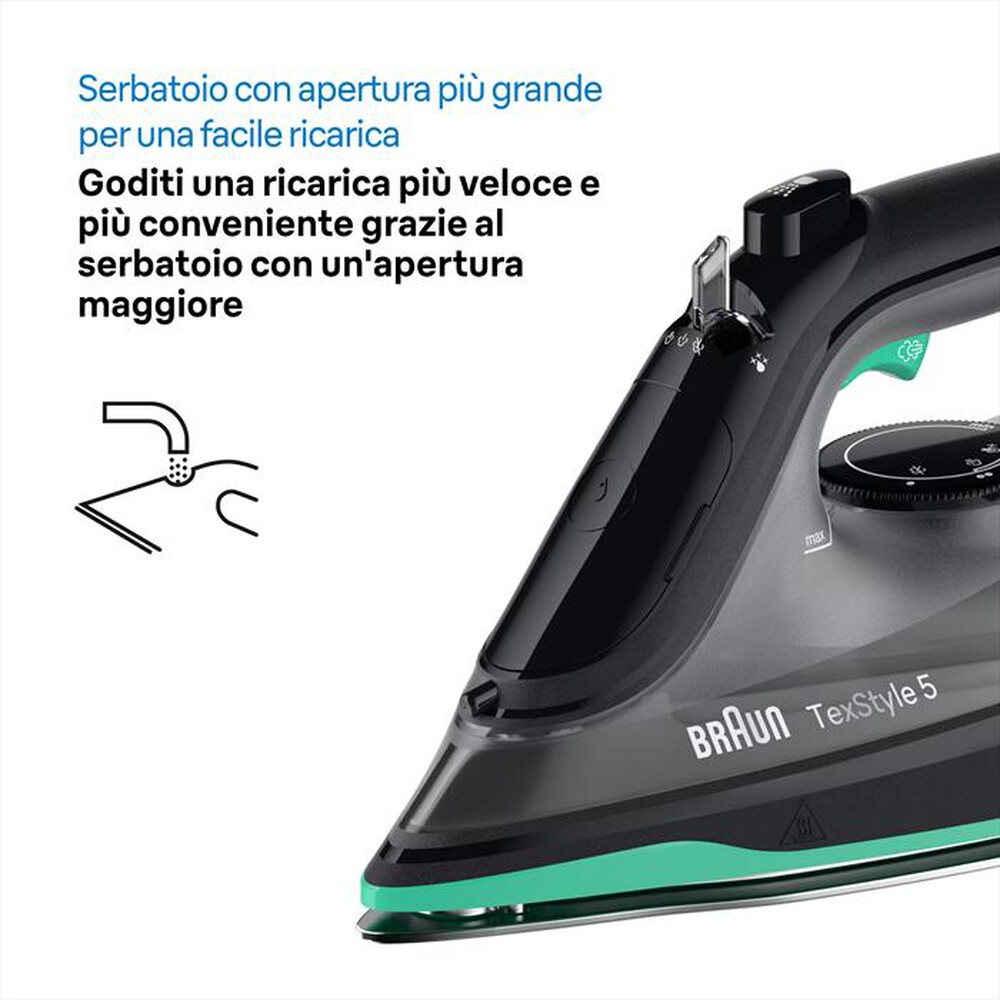Immagine del prodotto BRAUN - FERRO A VAPORE TEXSTYLE 5 SI5277GR-Nero-verde