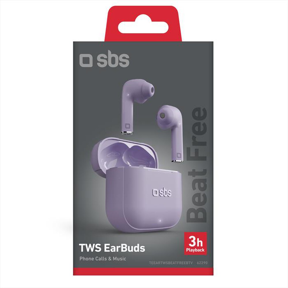 "SBS - Auricolare bluetooth TEEARTWSBEATFREEBTV-Viola"