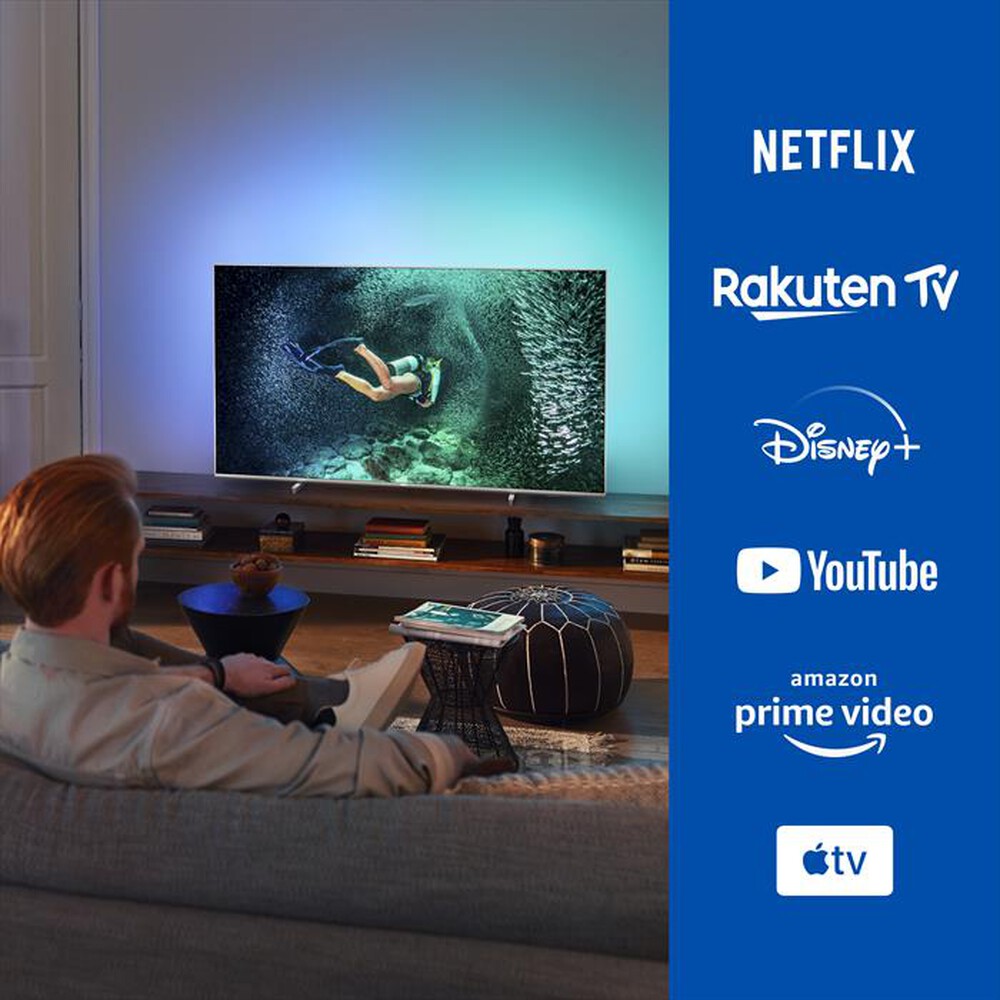 Immagine del prodotto PHILIPS - Smart TV LED AMBILIGHT ANDROID 4K 43" 43PUS7956/12-Silver