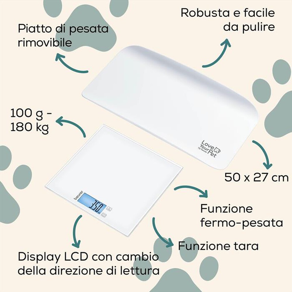 Immagine del prodotto BEURER - Bilancia 2 in 1 pesa-animali PP 170 POLLY-Bianco