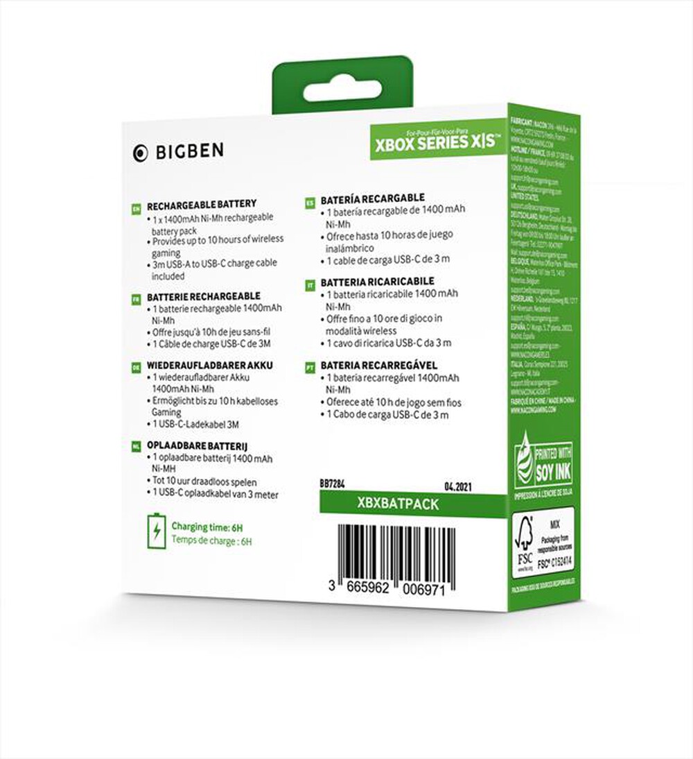 "BIG BEN - PACK RICARICA 1 BATTERIA + 1 CAVO XBX"