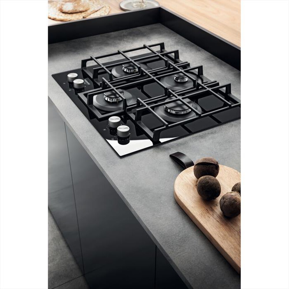 "HOTPOINT ARISTON - Piano cottura a gas HAGS 61F/BK HOB OA 4 fuochi"