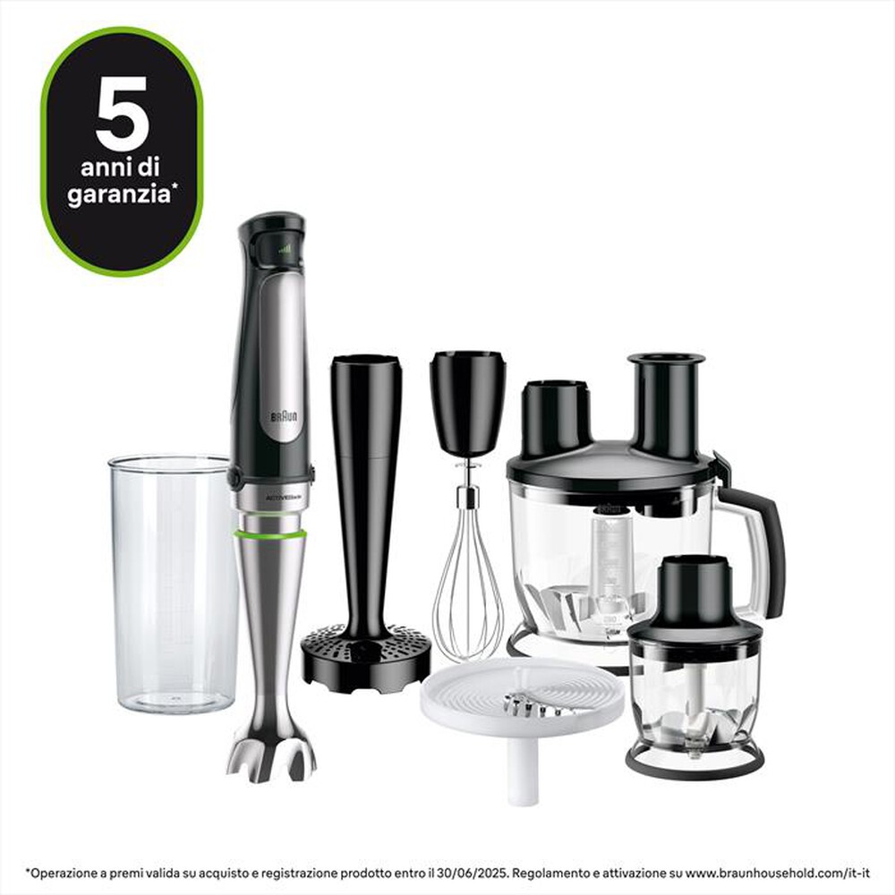 "BRAUN - Frullatore ad immersione MULTIQUICK 7 MQ7087X-Nero"