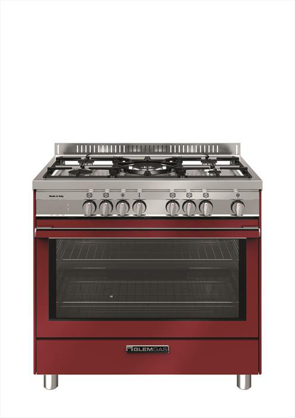 "GLEM GAS - Cucina elettrica ST965MRS Classe A+-Rosso Pomodoro"