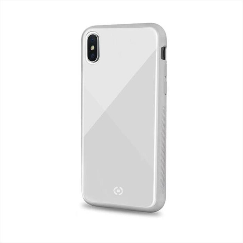 "CELLY - COVER PER IPHONE X-Bianco/Vetro temperato+TPU"