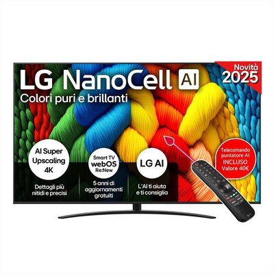 LG - Smart TV Nanocell UHD 4K 86" 86NANO81A6A-Nero